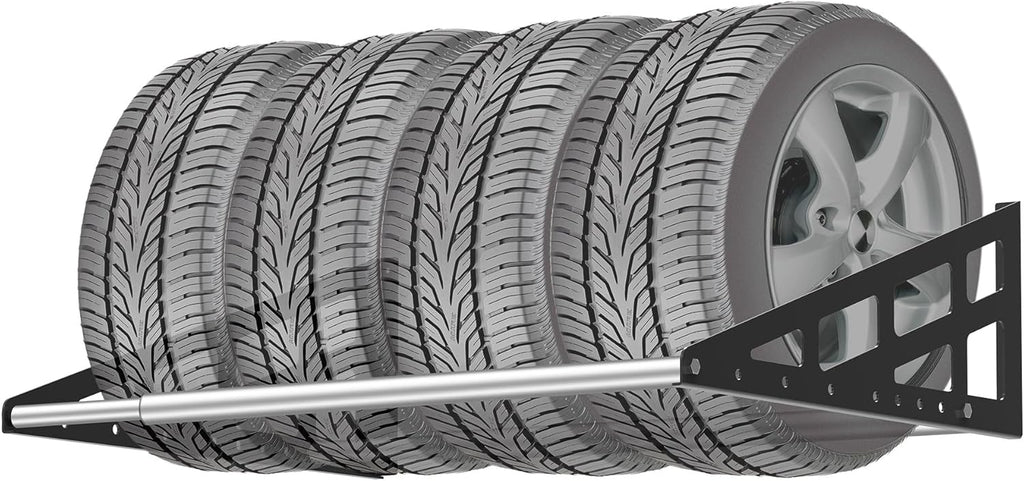 Foozet Tire Rack Wall Mount,Heavy Duty Adjustable 31"-56" Tire Storage Rack, Wheel Racks for Garage with Telescopic Rods, Hanging Garage.