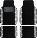 NBTEPEM Bling Car Floor Mats Full Set, Universal Fit Most Cars,SUV, Trucks, 4 pcs Sparkle Glitter Diamond Carpet for Women Girls with Anti-Slip Pad (Silver Diamond)