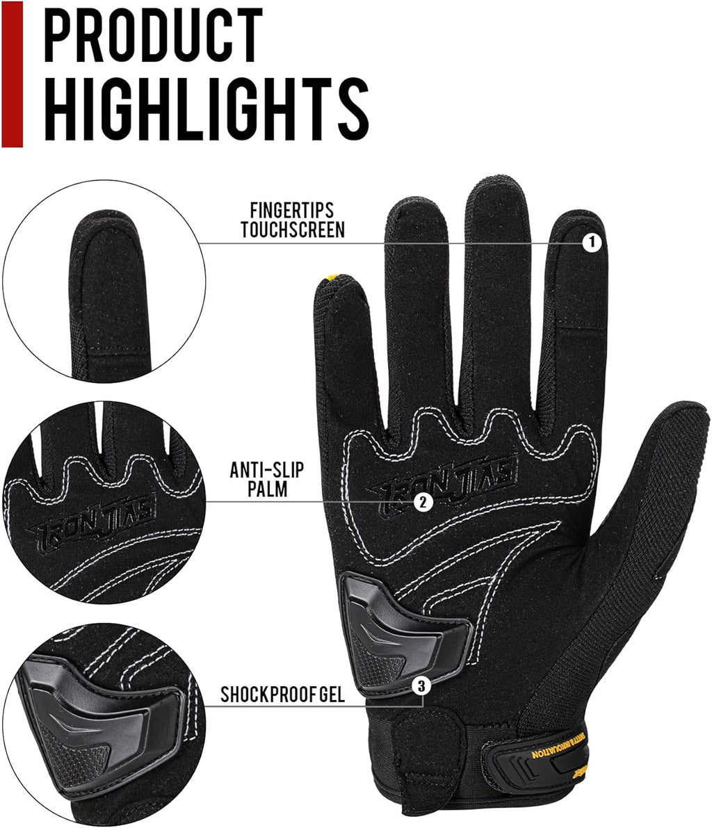 BORLENI Motorcycle Riding Gloves Touch Screen Full Finger Glove Motocross Road Racing Bike Outdoor Sports for Women Men