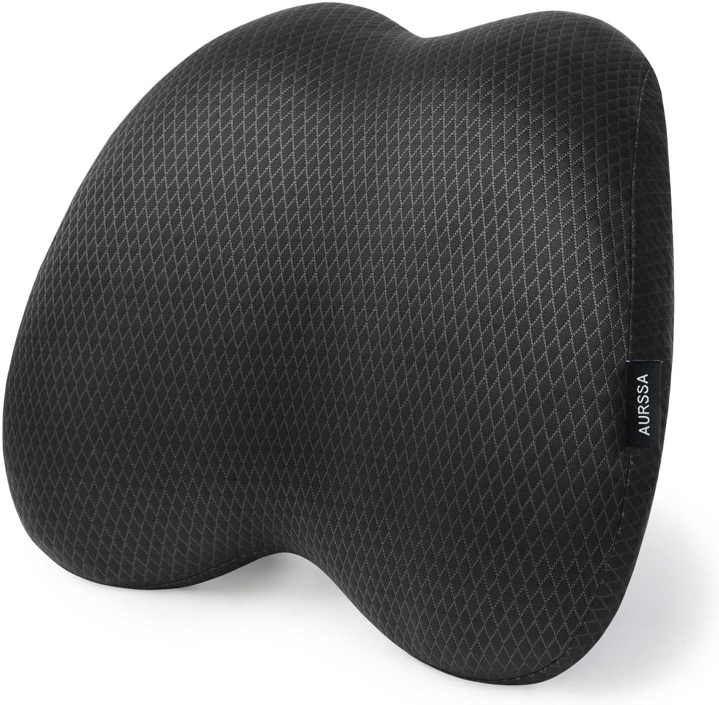 Lumbar Support Pillow Office Chair Car Back Pillow Ergonomic Lower Back Pain Relief Breathable Air Fiber Cushion with Hours Sitting on Worker Driver & Handicapped, Adjustable Strap (Dark Grey)