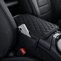 Car Center Console Cover, Leather Car Armrest Cover Cushion with 2 Storage Bags Universal Car Armrest Storage Box Pad Comfortable Car Decor Accessories Fit for Most Cars, Vehicles, SUVs (Black-2)