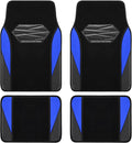 Skechers Car Floor Mats,Waterproof Universal Fit Car Mats,Faux Leather Car Floor Mats,Carbon Floor Mats for Cars with Anti-Slip Skechers Heel Pad Fit for SUV,Vans,Sedans,Trucks,Blue