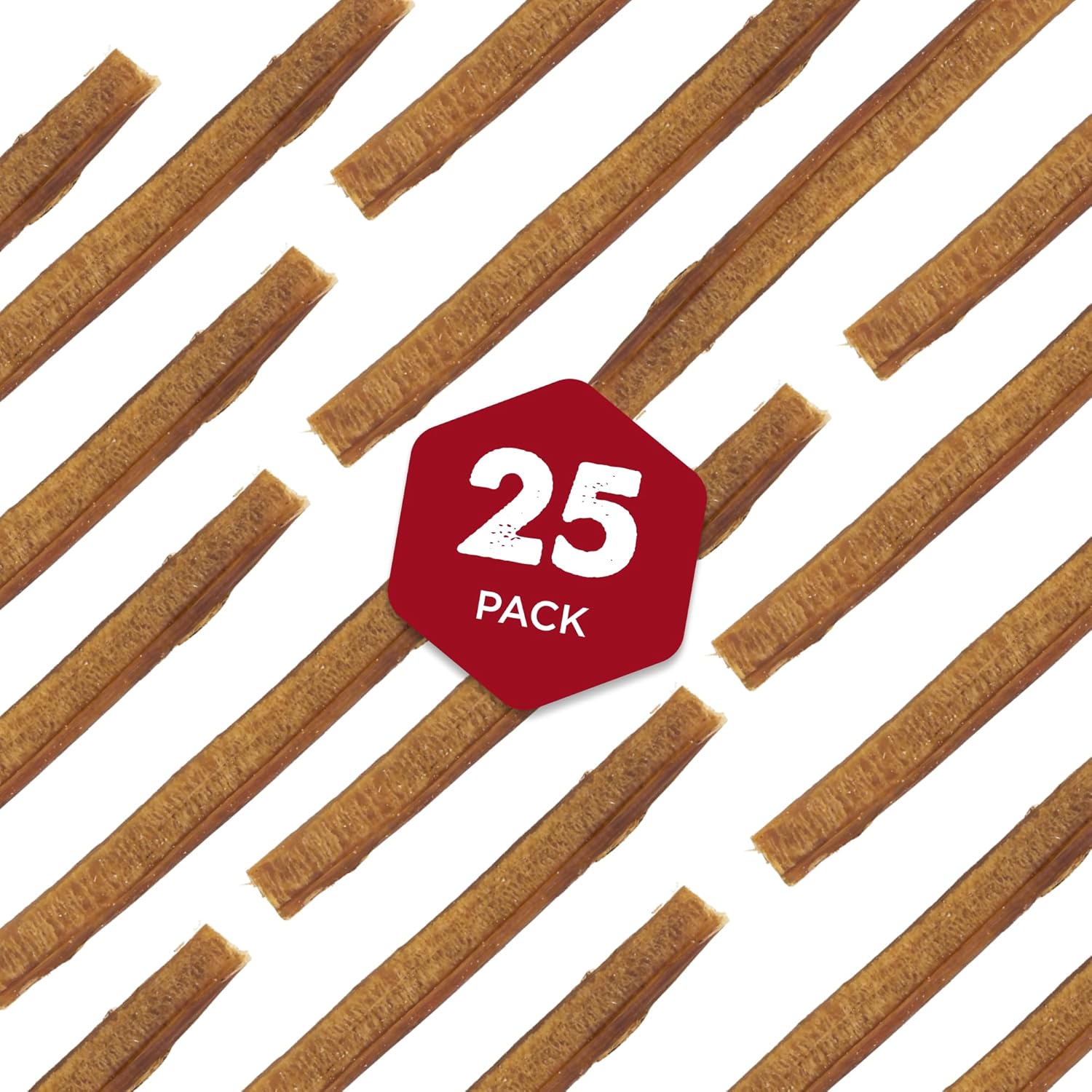 Best Bully Sticks 6 Inch Bully Sticks - 25 Count (Pack of 1) - Natural, Easily Digestible, 100% Grass-Fed, Grain and Rawhide Free