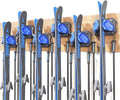 Ski & Snowboard Wall Rack for Garage Wall Fits Any Ski/board, Ski Wall Mount Holders Damage-Free Storage Rack, Garage Organization Space-Saving Winter Gear Organizer, Blue, 6 Pack