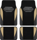 Skechers Car Floor Mats,Waterproof Universal Fit Car Mats,Faux Leather Car Floor Mats,Carbon Floor Mats for Cars with Anti-Slip Skechers Heel Pad Fit for SUV,Vans,Sedans,Trucks,Beige