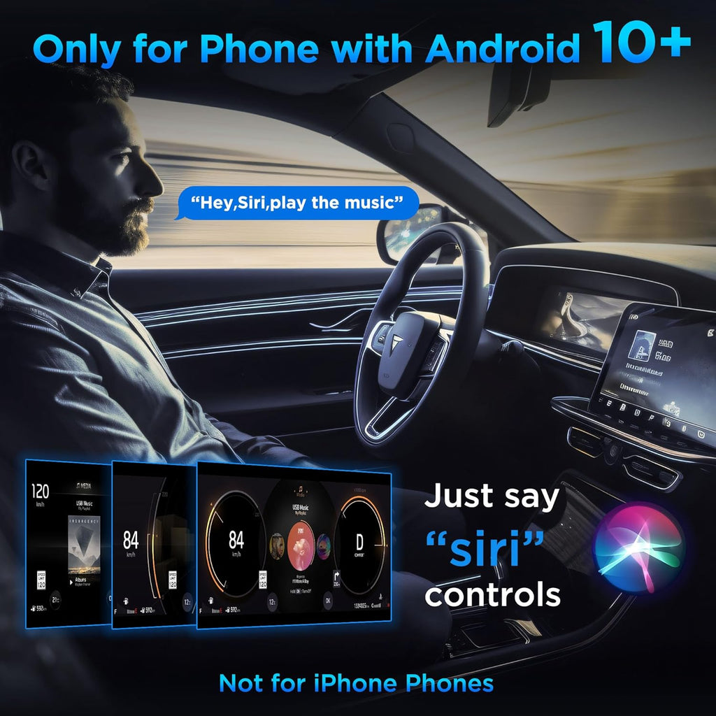 Android Auto Wireless Adapter for Factory Wired Android Auto - Instant Connection, Converts Wired to Wireless, Compatible with Android 10+ & Cars from 2015