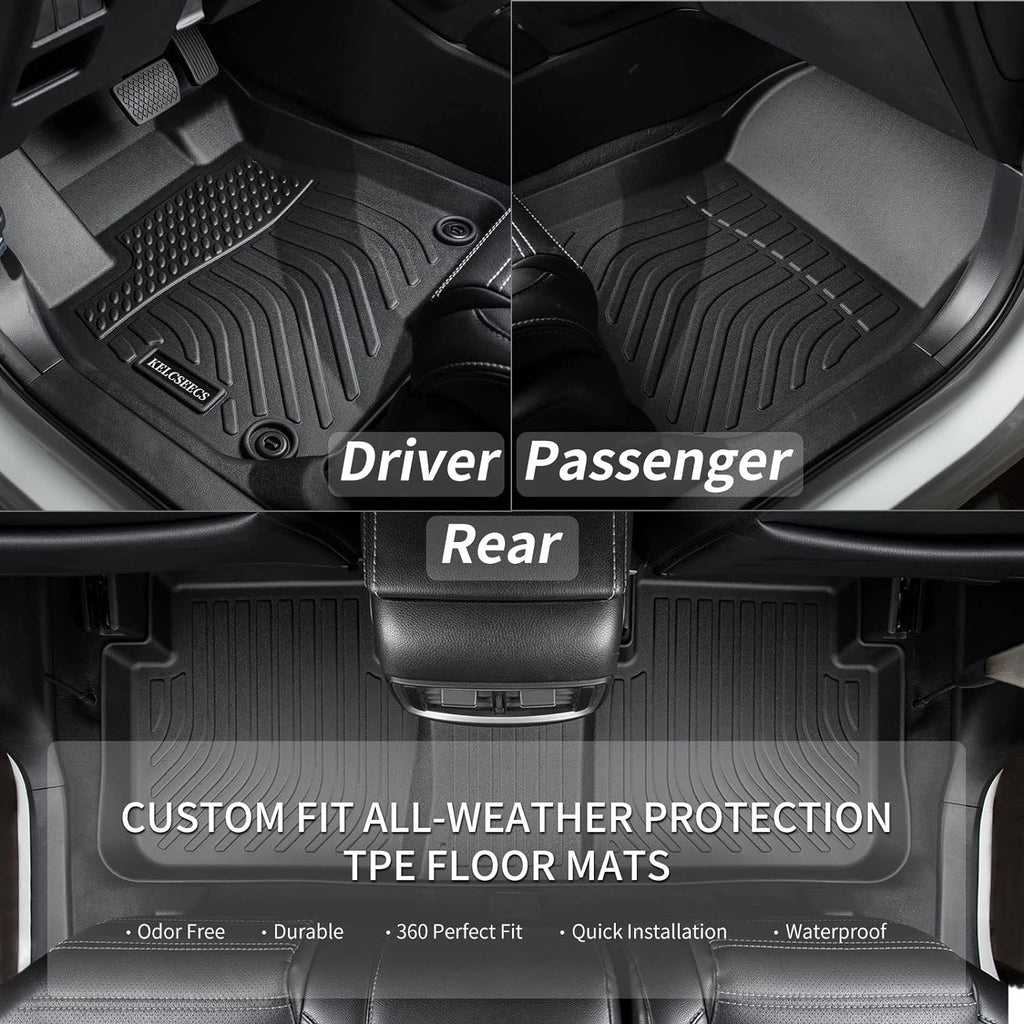KELCSEECS® Floor Mats & Cargo Liner Custom for Acura RDX 2013 2014 2015,All Weather Protection TPE Floor Liners Front& Rear Row Full Set RDX Accessories Black