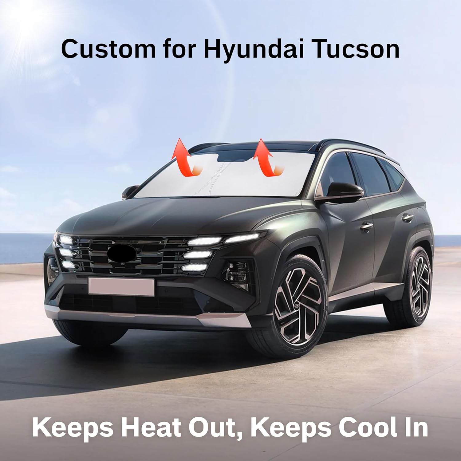 for Hyundai Tucson 2016-2021 Car Windshield Sunshade - Front Window Sun Protector for UV & Sun Protection -EcoNour Car Interior Fit Accessories Hyundai Tucson