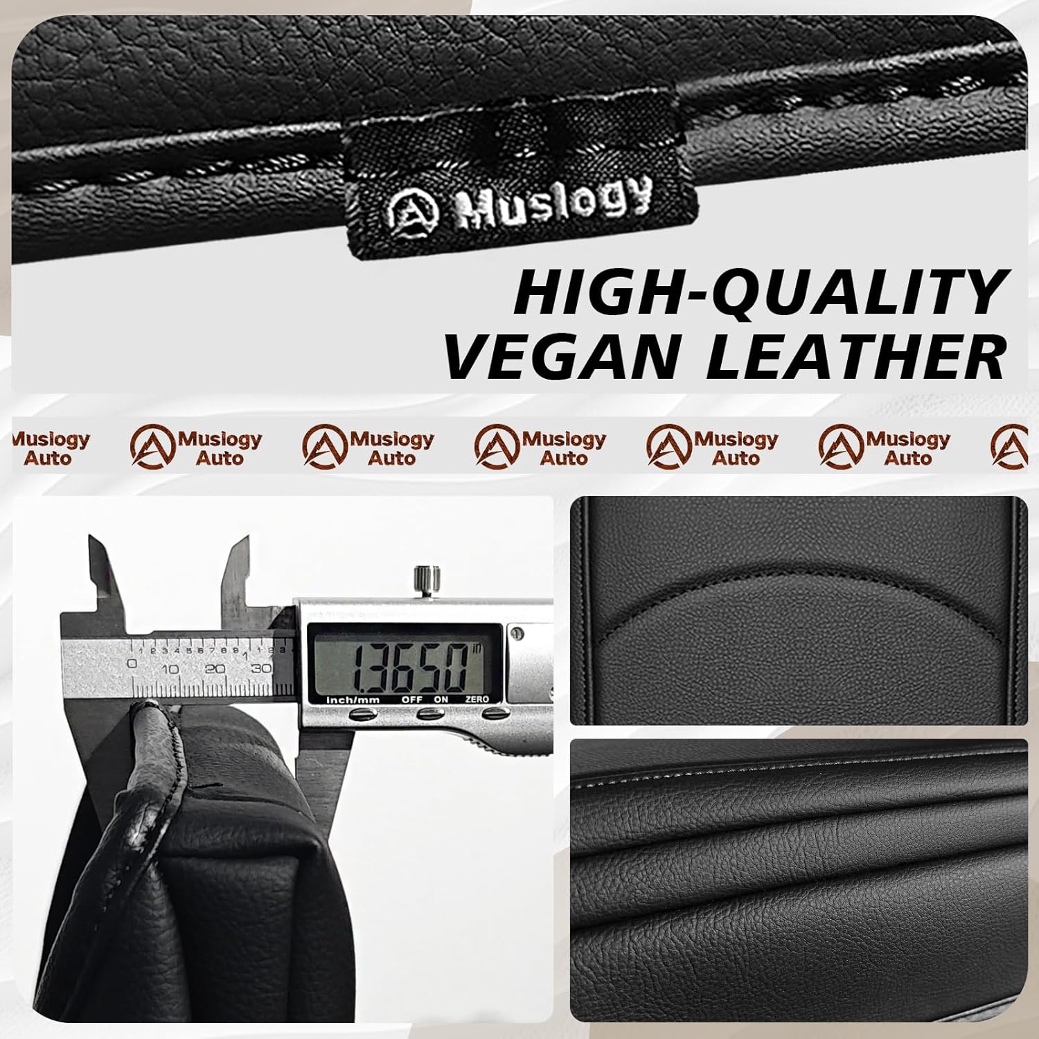 Muslogy Center Console Armrest Cover Compatible with Toyota 4Runner 2010-2024 Comfort Armrest Pad Arm Rest Cushion Vegan Leather Protector 1-Inch Extra Thick