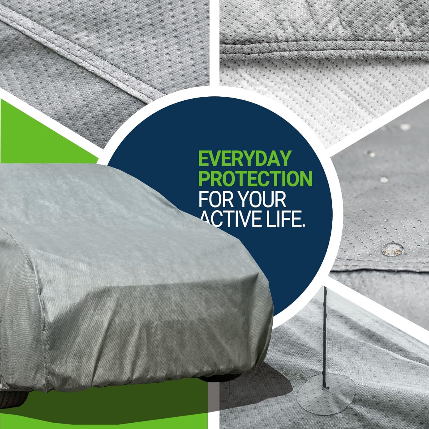 All Weather Waterproof SUV Car Cover, 7-Layer Non-Woven Cotton SUV Covers for Automobiles Car Snow Cover, Full Exterior Covers, Winter Rain Sun, Grey, Size SUV S1 175”-187”