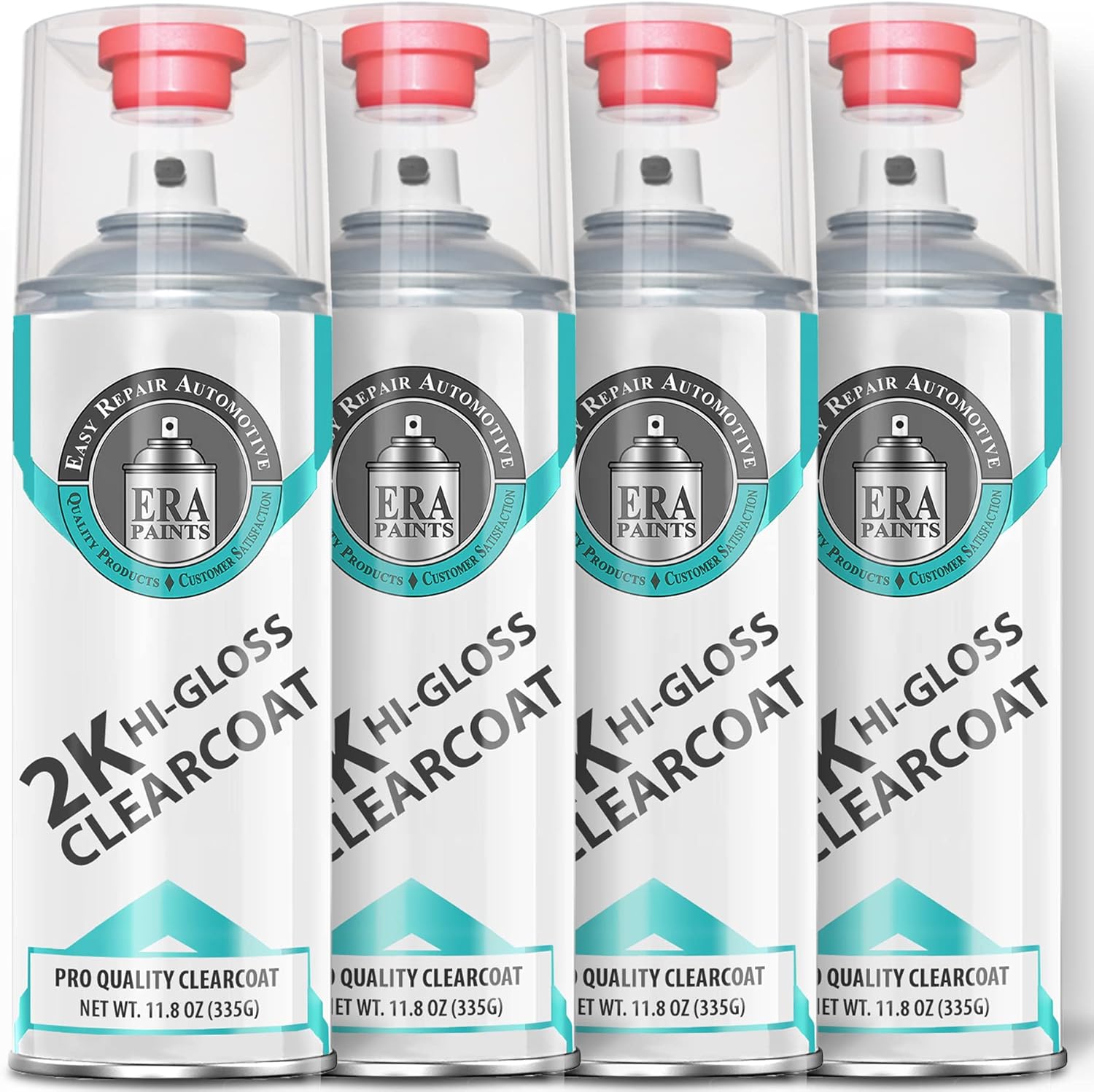 ERA Paints 2K High Gloss Automotive Clear Coat Spray/Aerosol Can – Professional Quality & Finish - Easy to Use – Best Value (4 pack)