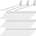 Moxweyeni 100 Pcs Heavy Duty Slatwall Panel Hooks Hanging Metal Slat Wall Hanging Hooks Silver Slat Wall Hanger Commercial Grade Slatwall Pegs Accessories for Shop Retail Display(10 Inch)