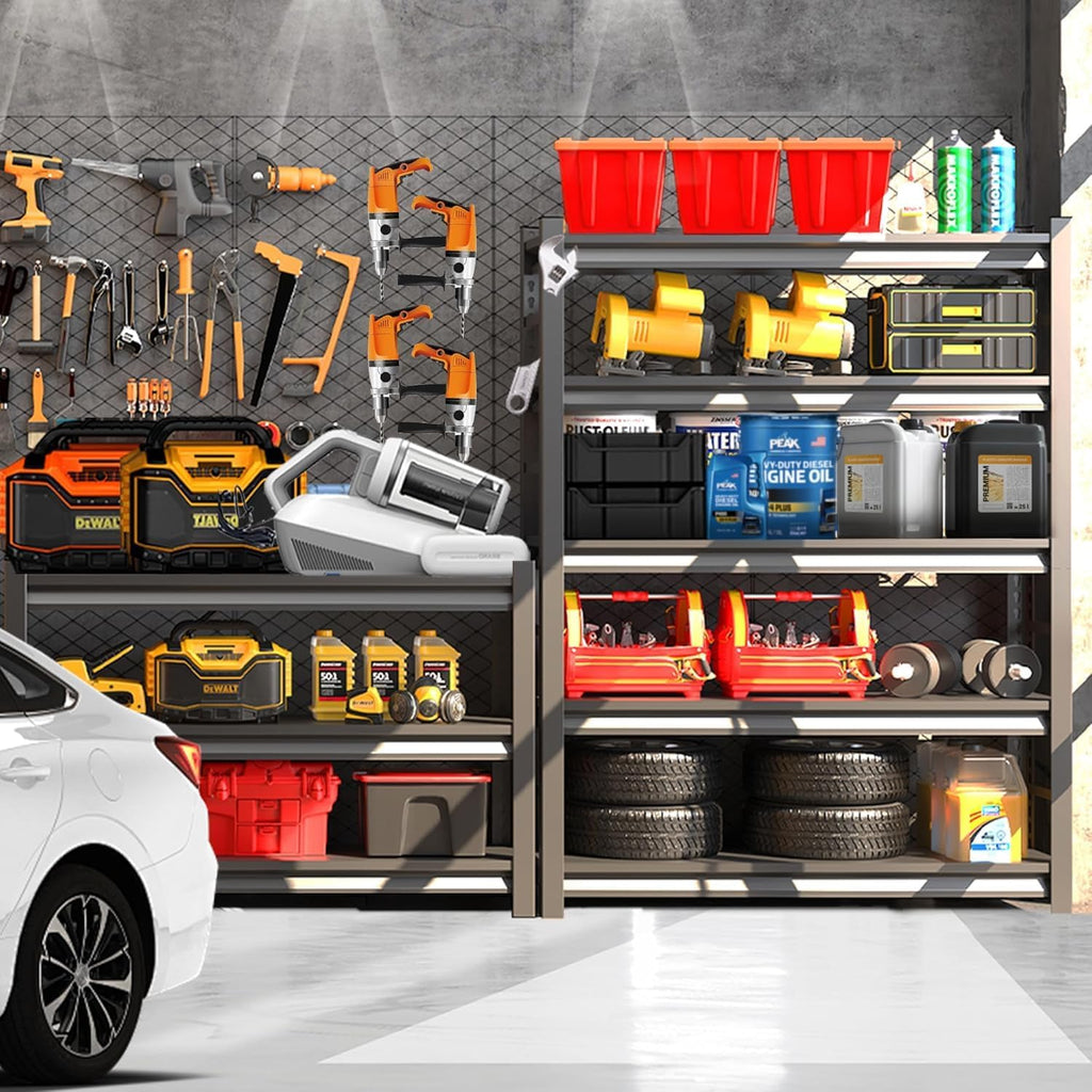 Metal Garage Shelving Unit, Heavy Duty 5-Tier Adjustable Storage Rack, Steel Shelving,3000 lbs Capacity, Industrial Shelves for Heavy Tools and Equipment (5-Tier 78" H x40 W x 14" D)