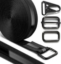 1.18" x 16' Heavy-Duty Fastening & Super Anti-Slip Cinch Straps with 22 Buckles, Black Nylon Hook and Loop, Reusable for Organization & Storage