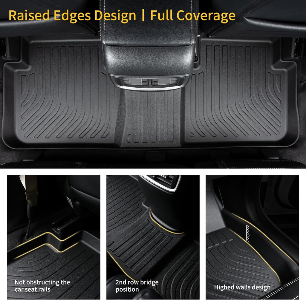 GINOWY- Floor Mats for Mazda 6 2014-2021, TPE All Weather Protection Car Mats for Mazda 6 2021, Non-Slip Floor Liners Waterproof Heavy Duty Automotive Accessories Black