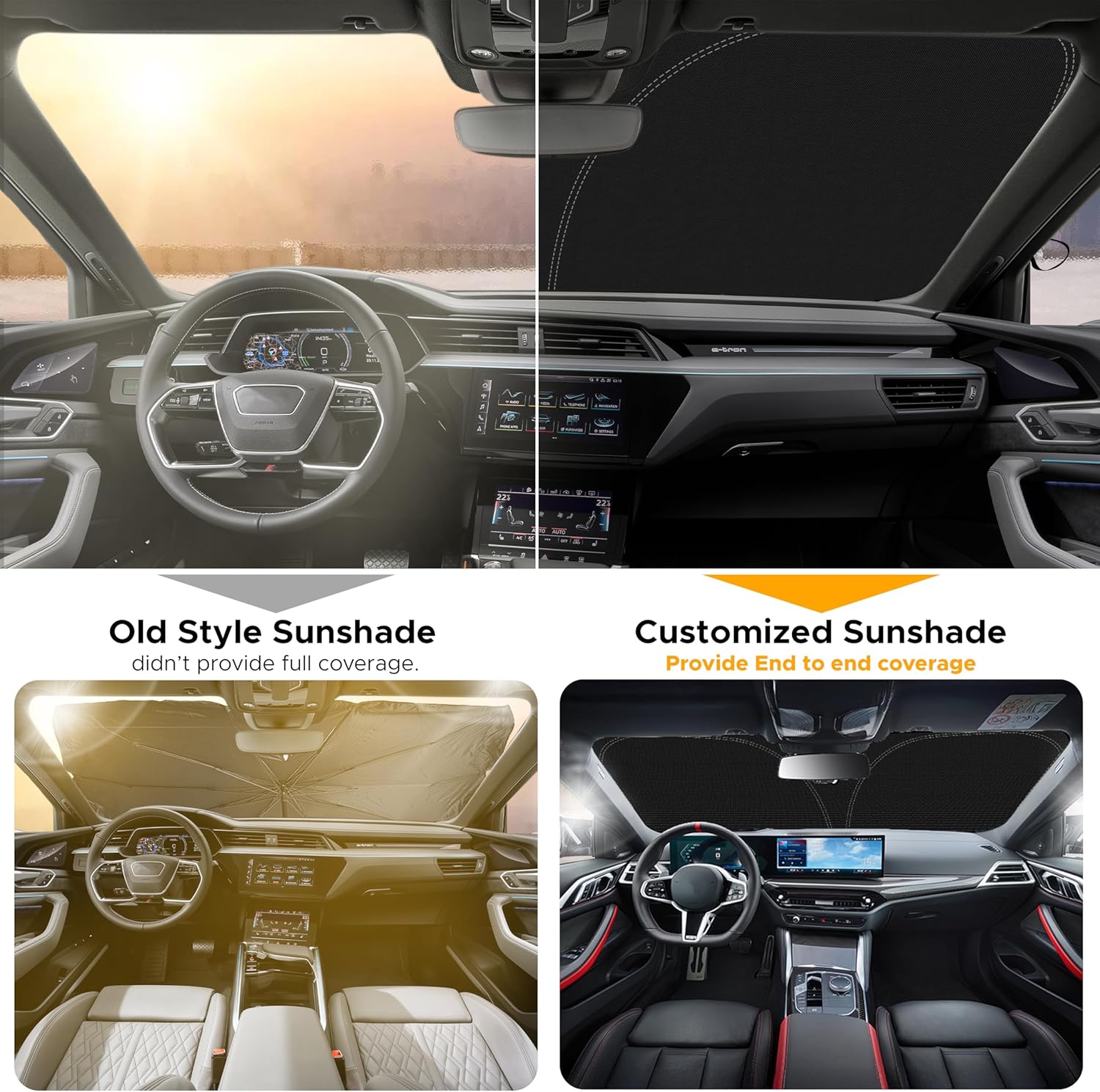 for Hyundai Elantra 2022-2025 EcoNour Sunshade Windshield Cover - 240T Polyester Material Car Sun Visor-Reflector Blocks UV Rays - Foldable Sunshade Interior Protection Hyundai ElantraAccessories