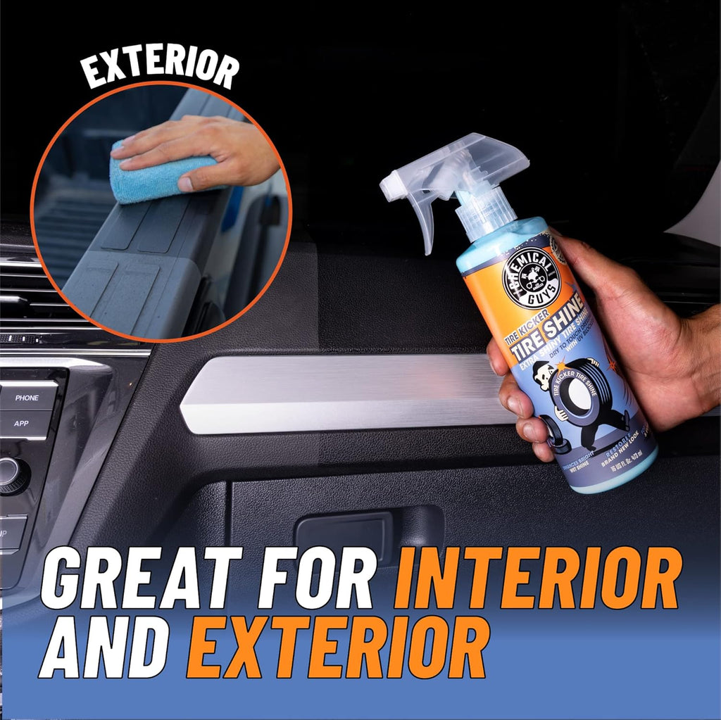 Chemical Guys Tire Kicker Sprayable Extra Glossy Tire Shine (Works on Rubber, Vinyl & Plastic) Safe for Cars, Trucks, Motorcycles, RVs & More, 16 fl oz
