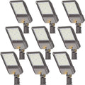 180W LED Parking lot Light Commercial Oudoor Lighting Shoebox Light with Dusk to Dawn Photocell 32400Lm(180LM/W) 6000K IP65 Waterproof 100-277V for Driverway, Parking Lot 9 Pack