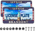 License Plate Frames for Women Multicolor License Plate Covers for Men Lets Go Brandon Universal Aluminum Car Accessory 2 Pack with Screw Covers Set