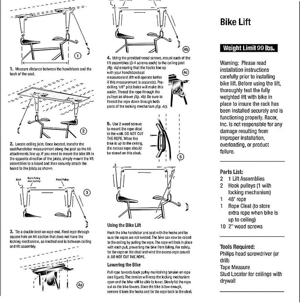 Cargo Box Ceiling Hoist – Garage Pulley Lift System for Rooftop Cargo Carrier Fits Garage or Shed with 100lb Capacity for Bicycles or Ladders or Roof Luggage Box or Roof Luggage Frame