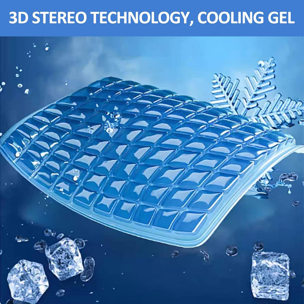Lumbar Support Pillow for Office Chair and Car Seat - Gel Memory Foam Back Cushion Improve Sitting Posture & Back Pain Relief, Lumbar Support Cushion with Adjustable Strap & Non-Slip