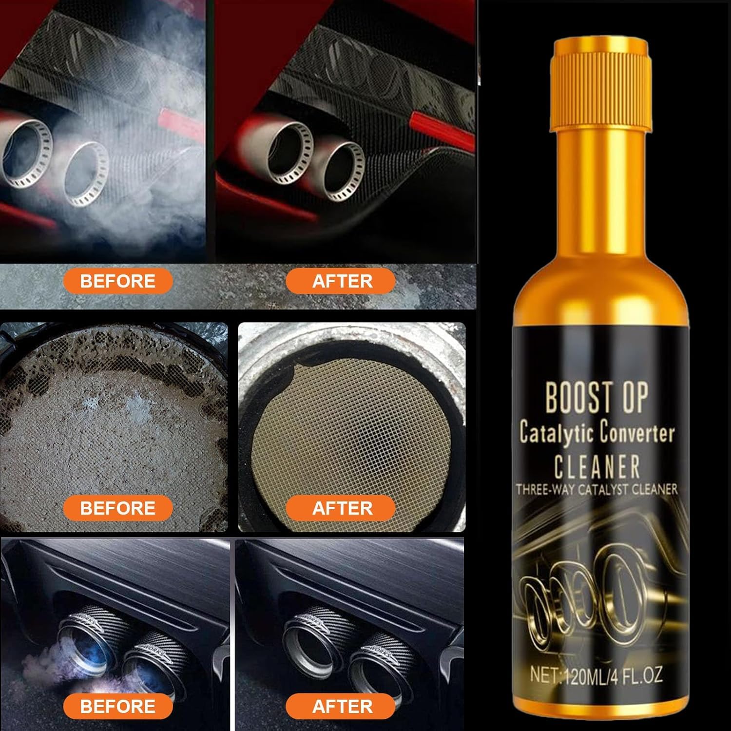 Catalytic Cleaner, Boost Up Catalytic, Boost Up Catalytic Converter Cleaner Auto Parts EngineFuel and Exhaust Pipe Cleaners,Fuel System Treatment Oil for Gas and Diesel Car (3PCS)
