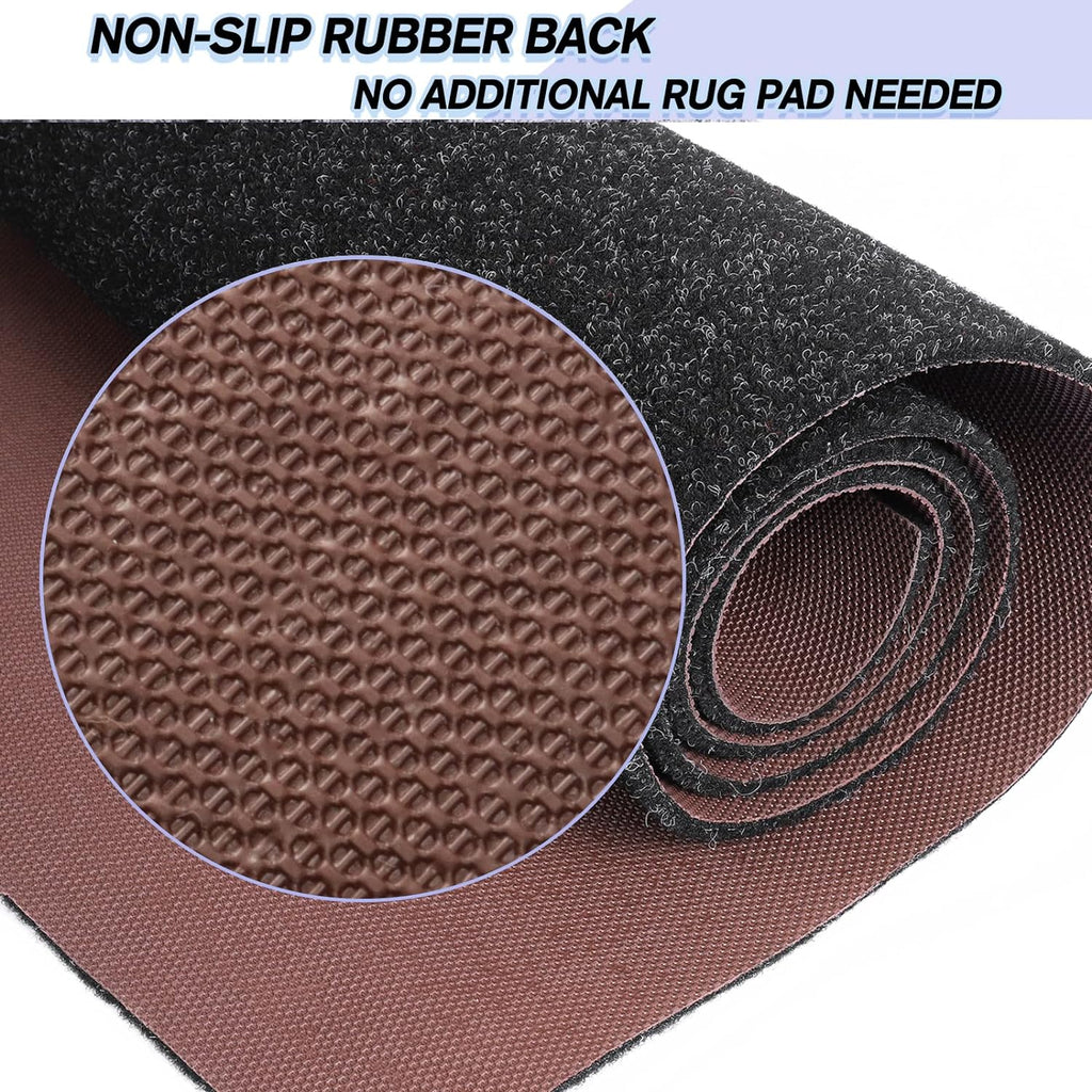 Custom Size Backed Non-Slip Area Rugs Runner, Easy Clean, Waterproof Runner Rugs for Hallway Entryway, Kitchen, Laundry, 4FT x 67FT, Black