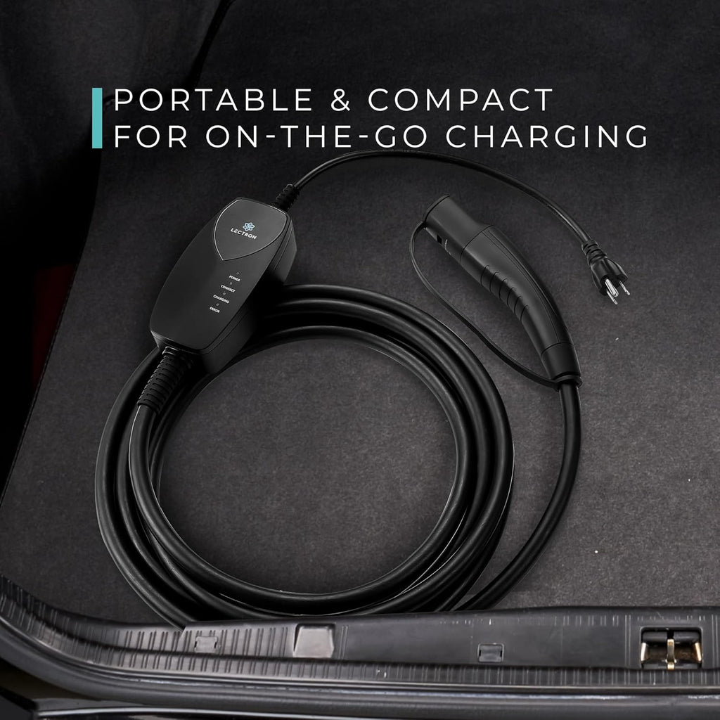 Lectron Level 1 Tesla EV Charger (WiFi) with App Control - 120V, 12 Amp, & 16 ft Cord - Portable Charger for Tesla EVs with NEMA 5-15 Plug - Compatible with All Tesla Model S, 3, X, Y & Cybertruck