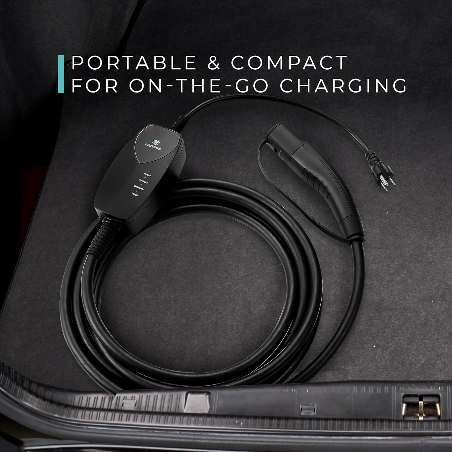 Lectron Level 1 Tesla EV Charger (WiFi) with App Control - 120V, 12 Amp, & 16 ft Cord - Portable Charger for Tesla EVs with NEMA 5-15 Plug - Compatible with All Tesla Model S, 3, X, Y & Cybertruck