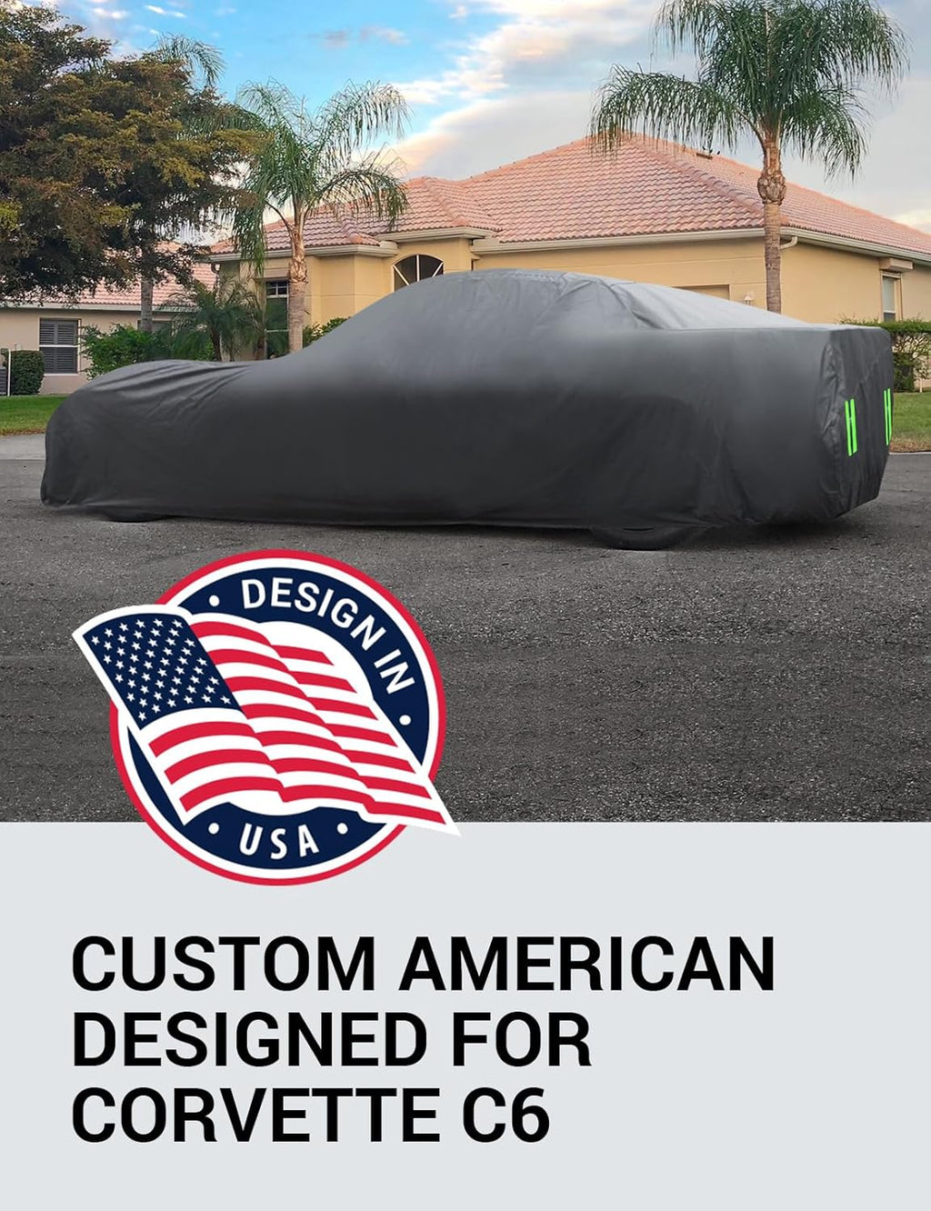 Proadsy 2025 Upgrade Car Cover Custom Fit for Corvette C6 2005-2013 Windproof All Weather Waterproof Sun Rain UV Dust Snow Protection Outdoor Covers