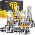 FAHREN H11 9005 Led Bulbs Combo 100000LM 12X Intense Brightness H8/H9 HB3 Bulbs，70,000Hrs Long Service Life，6500K Cool White Fog Light Bulbs, 1:1 Mini Size, Plug and Play, Pack of 4 (2025 Updated)