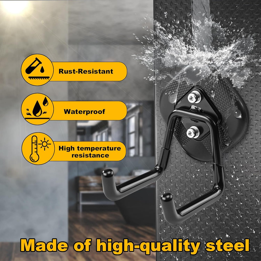 2 Pack Strong Gator Magnetic Hooks Heavy Duty for Hanging, Large Magnet Garage Utility Tool Accessories Organizer Holder with Anti Slip Rubber Coating for Cruise,RV,Workshop and Outdoor Storage