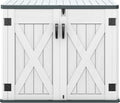 DWVO Outdoor Storage Shed, Weatherproof Resin, 35 Cu Ft Capacity, Horizontal Design, X-Shaped Lockable Door, Suitable for Bike, Garden Tools, Trash Cans, Light Gray