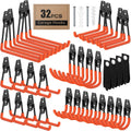 32 Pack Garage Hooks with Anti-Slip Coating Heavy Duty Wall Mount Hooks for Garage Storage and Hanging Hoses Bike Garden Tools Ropes etc