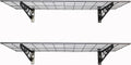 SafeRacks Garage Wall Shelves - 2-Pack 24"x48" Mountable Shelving Units for The Garage, Pantry or Utility Closet, Heavy Duty Steel Shelf with Bike Accessory Hooks, 500lb Capacity, Color: Hammertone