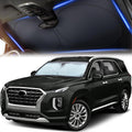 Windshield Sun Shade for Car, SUV & Truck – Patented Design Blocks 99% UV Rays & Heat | 240T Reflective Polyester Sunshade with Storage Bag | Keeps Vehicle Interior Cool | Universal Fit L(64" x 34")