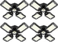 LED Garage Lights 4 Pack -120W, 12000LM 6500K Led Shop Light with 4+1 Deformable Panels, Basement Barn Light Garage Ceiling Lights, E26/E27 for Garage, Warehouse, Shop