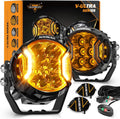 Auxbeam V-Ultra Series 3 Inch 108W Amber Fog Light Pods, DRL Function 3 Modes & Protective Covers, 270° Side Shooter Light Bar, Hyper Spot Beam Offroad Lights, for Truck ATV UTV Car Motorcycle, Pair