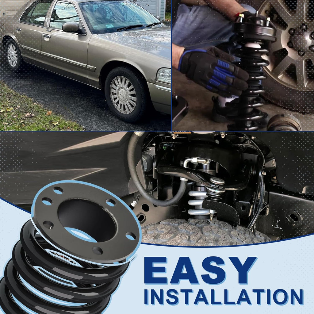 3" Front & 3" Rear Suspension Lift Kit for 2003-2011 Crown Victoria, 2003-2011 Grand Marquis, 2003-2011 Town Car, 2003-2004 Marauder, Balck