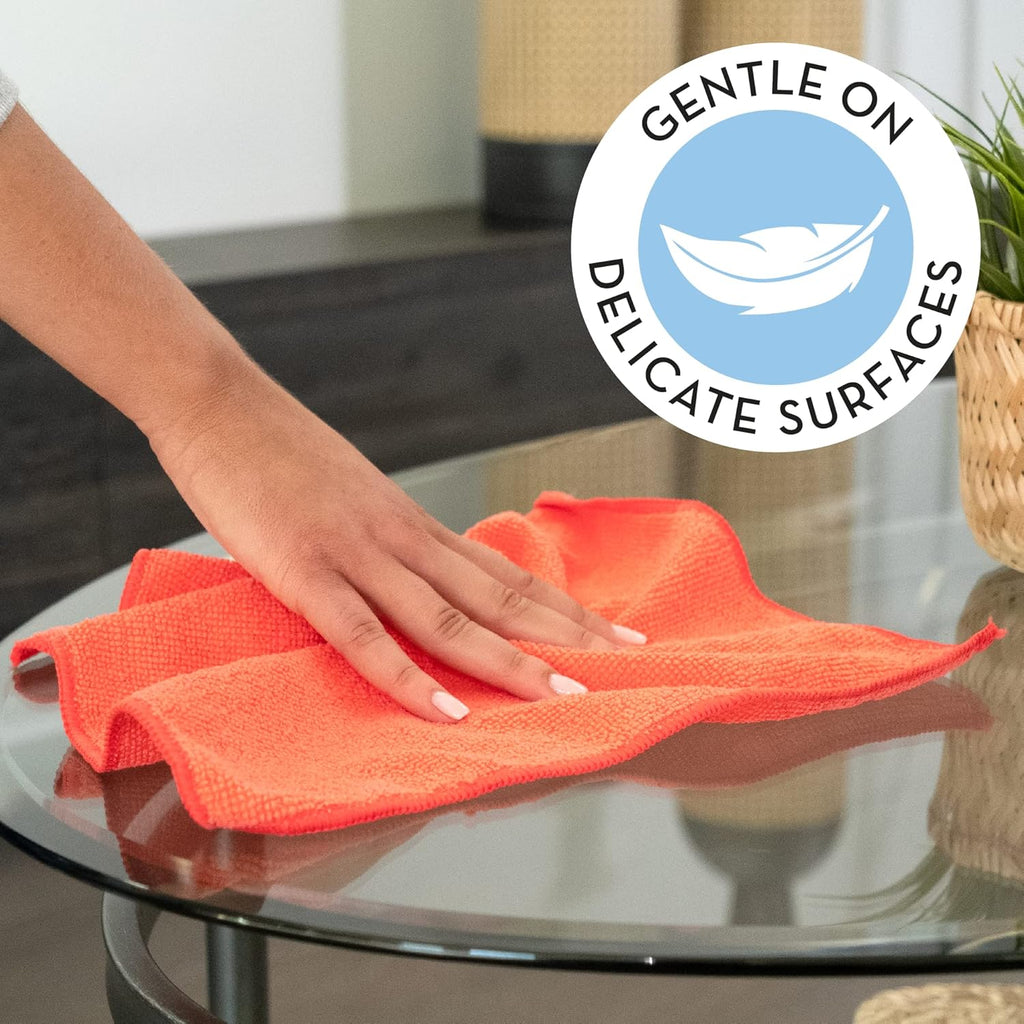 S&T INC. 12 Pack Microfiber Cleaning Cloth, Bulk Towels for Home, Reusable Microfiber Towels for Cars, Cleaning Rags, Assorted, 11.5 Inches x 11.5 Inches, 12 Count