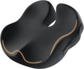 ProtoArc Seat Cushion, Office Chair Cushion for Sciatica, Coccyx Cushion, Ergonomic Memory Foam Seat Cushion for Car, Home, Pressure Relief Pad for Hip, Tailbone, All Day Comfort - Black