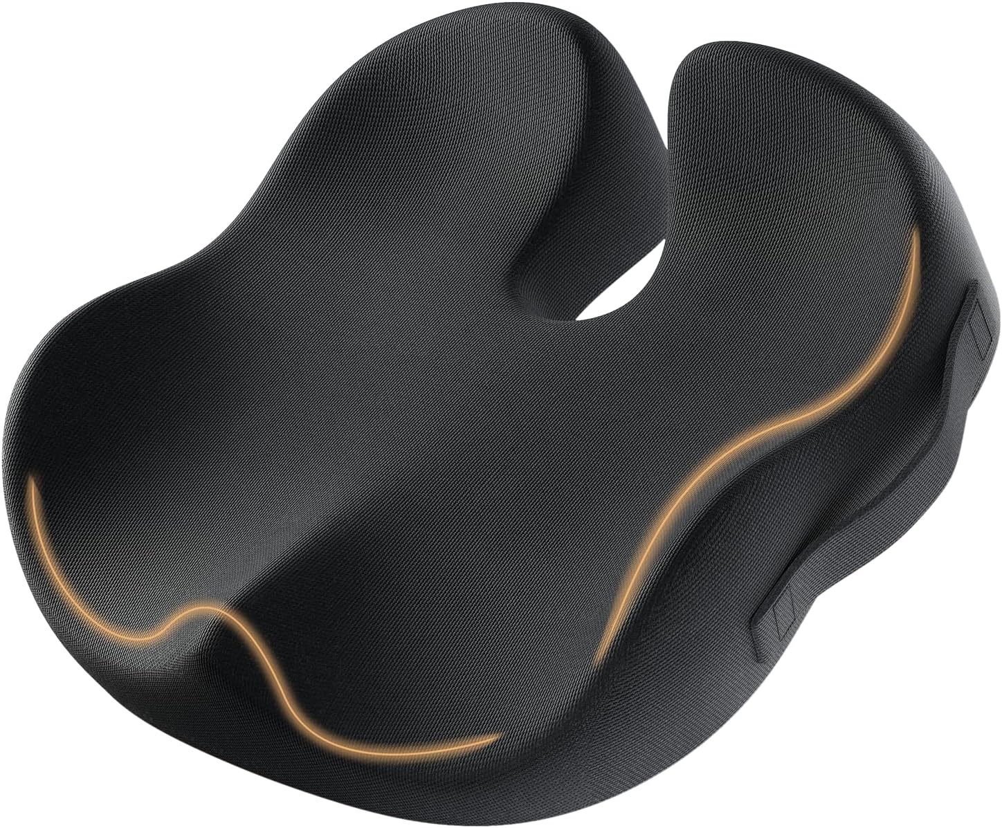 ProtoArc Seat Cushion, Office Chair Cushion for Sciatica, Coccyx Cushion, Ergonomic Memory Foam Seat Cushion for Car, Home, Pressure Relief Pad for Hip, Tailbone, All Day Comfort - Black