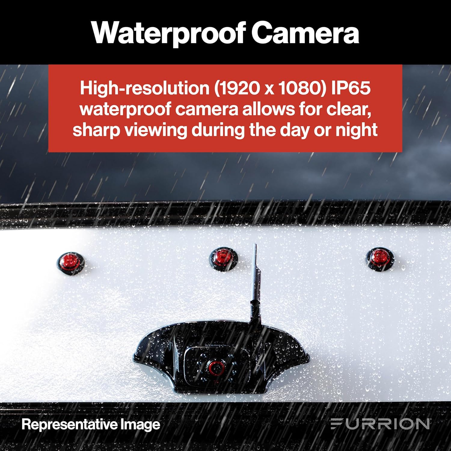 Furrion Vision S+ RV Backup Camera/Observation System with 5" Monitor, Left/Right Side Cameras, Rear Sharkfin, Infrared Night Vision, Live Streaming, Wide Viewing Angle - FOS5HTAEN