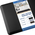 KitchenClouds Kitchen Mat Cushioned Anti Fatigue Rug 17.3"x60" Waterproof Non Slip Standing Desk Mat Comfort Floor Mats for House Sink Office (Black)