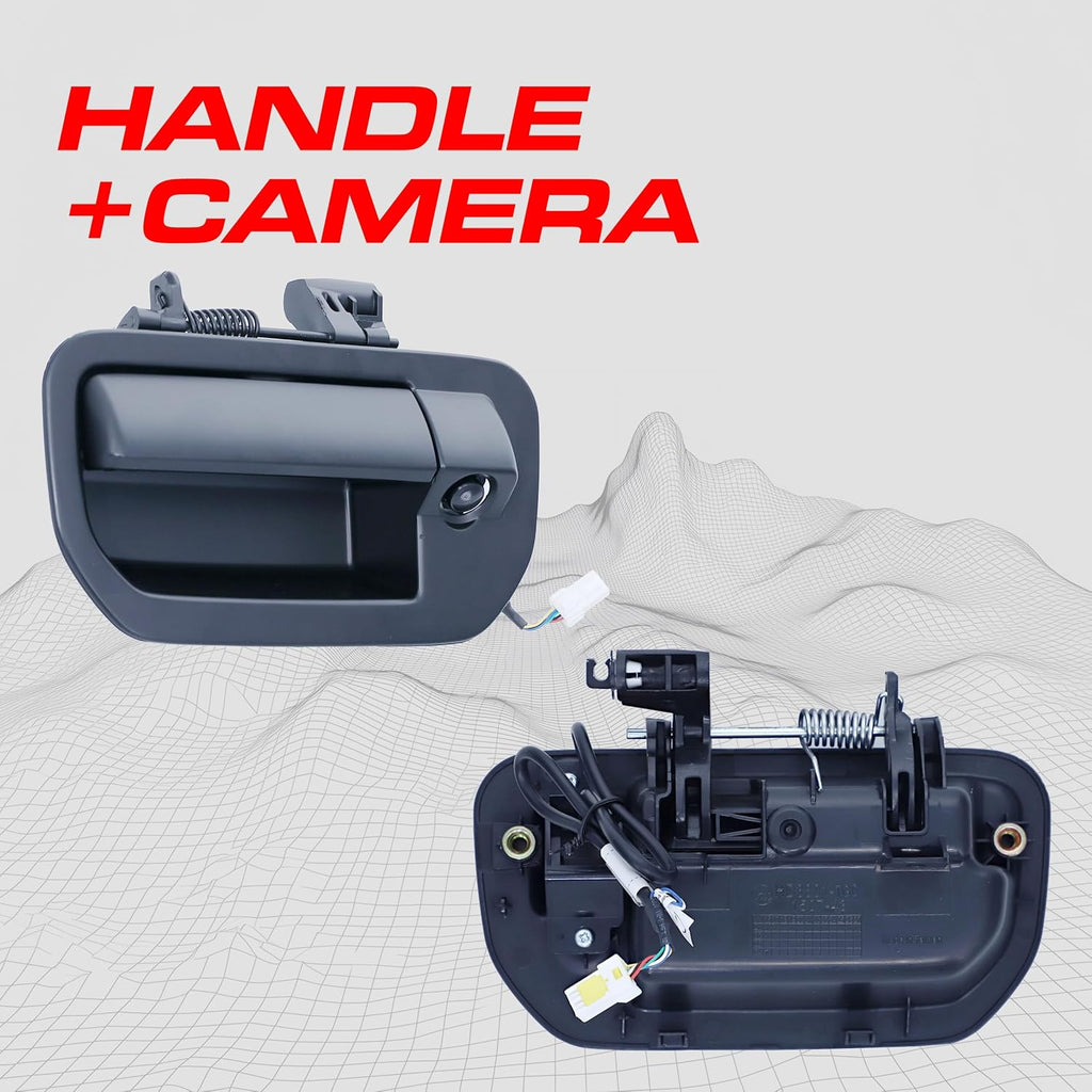 Master Tailgaters Black Tailgate Handle with Backup Camera Replacement for Honda Ridgeline (2006-2014) | IP68 Waterproof | Parking Grid Lines Available | Easy to Install