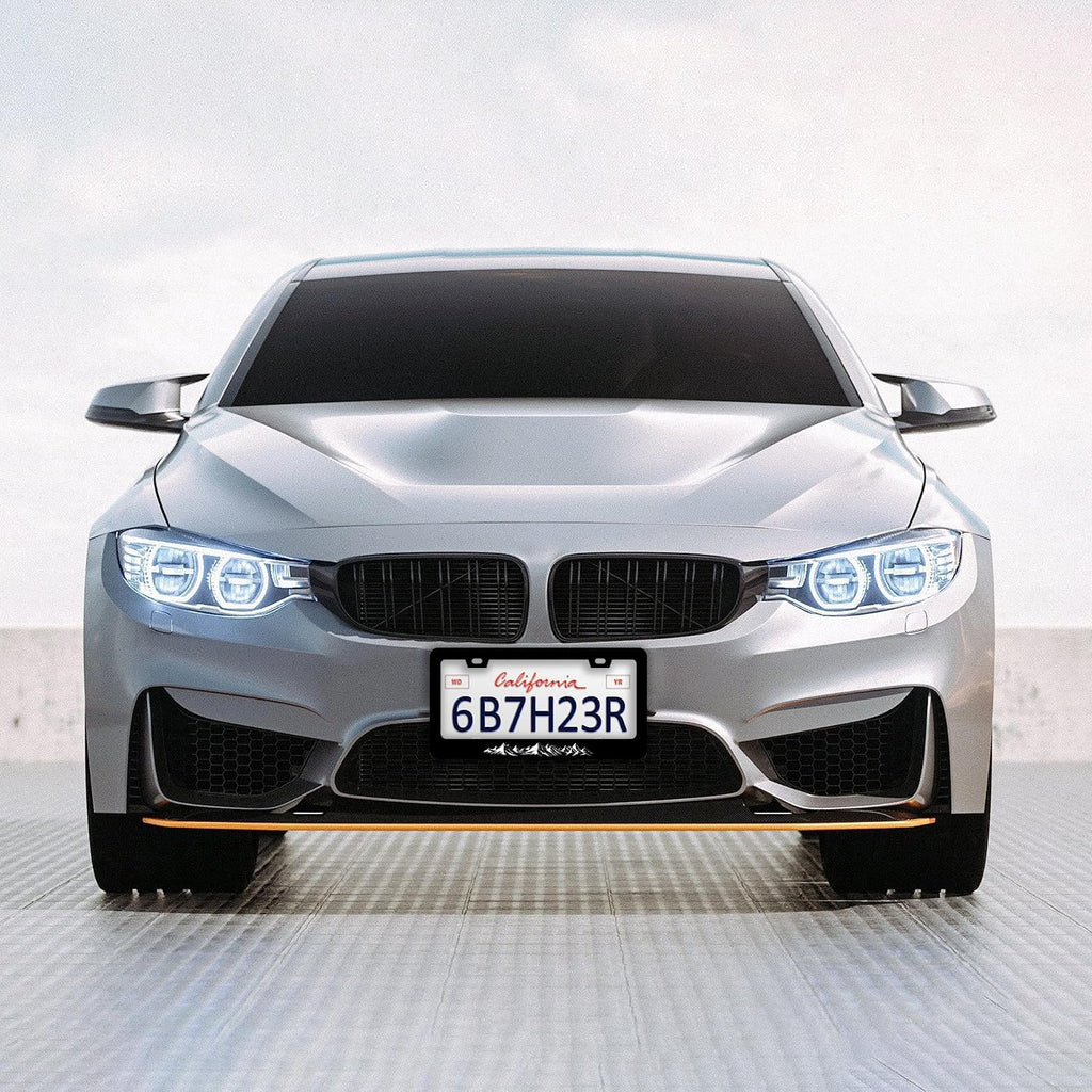 Mountains License Plate Frames - 2 Pcs Set 2 Holes Stainless Steel Metal Novelty Auto Car Accessories Decoration License Plate Frame Cover Size 6.3" x 12.2" Fit US Vehicles for Women Men Gift