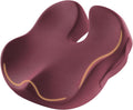 ProtoArc Seat Cushion, Office Chair Cushion for Sciatica, Coccyx Cushion, Ergonomic Memory Foam Seat Cushion for Car, Home, Pressure Relief Pad for Hip, Tailbone, All Day Comfort - Wine Red