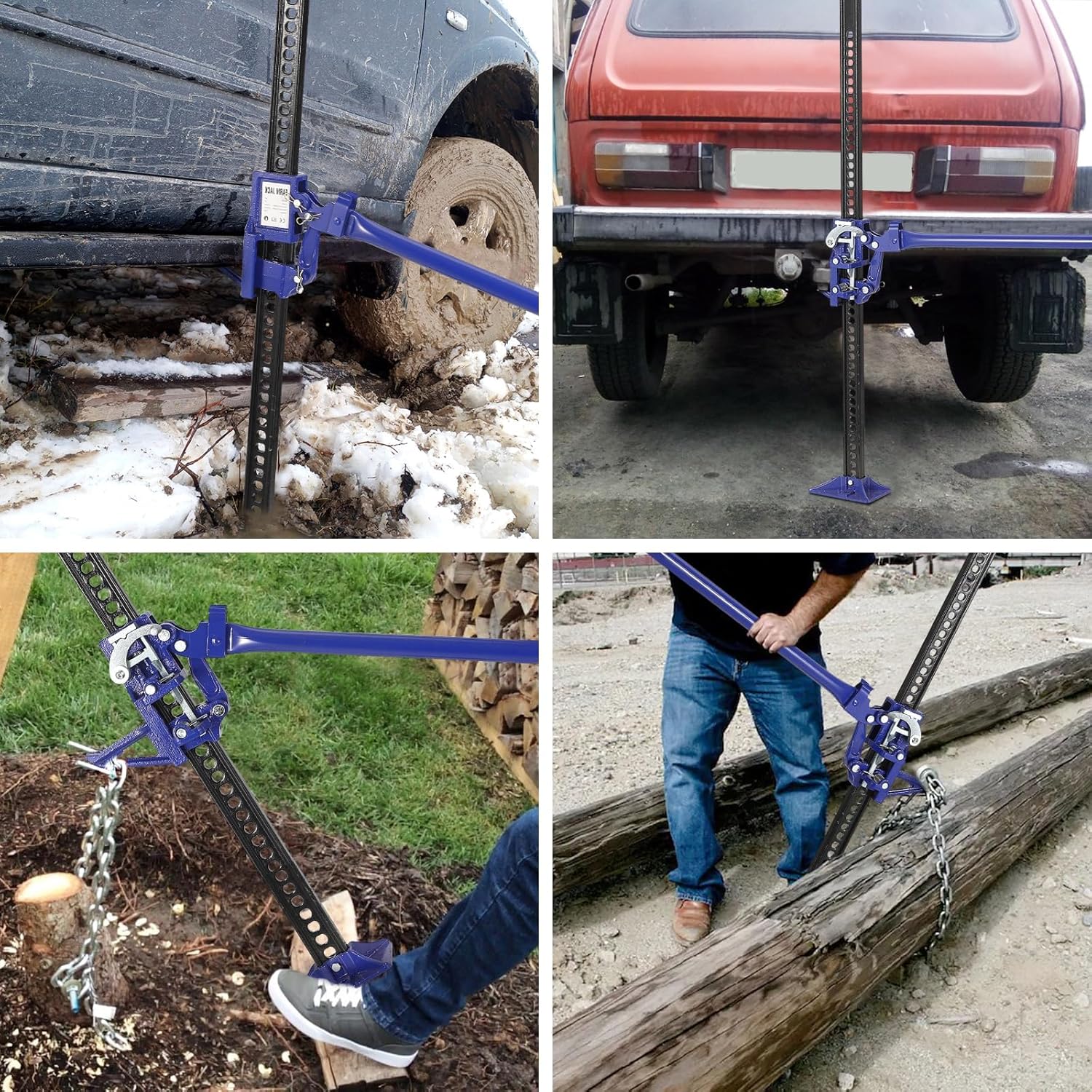 Multi-Functional Lift Jack, Farm Jack Heavy Duty Off Road, for Tractor, Truck, SUV, ATV, UTV, Off Road Accessories, Durable 3 Ton with Wide Base & Ratcheting Mechanism