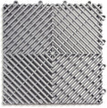 Big Floors RaceDeck Free-Flow Interlocking Garage Flooring Tiles, Non-Slip, Self-Draining, Heavy-Duty, High-Impact Copolymer, Easy Install (Alloy, 24 Pack of 12 x 12" Tiles)
