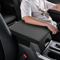 Car Center Console Cover pad PU Leather,Black Armrest Box mat,Vehicle Arm Rest Cushion Protector,Memory Foam pad,Full size SUV truck,f150 sierra titan silverdo tundra(sizeD 15x13.4x2.2)